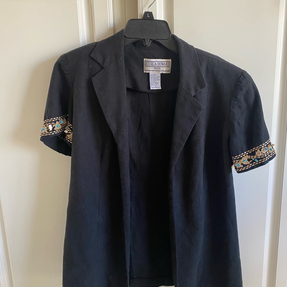 Elegant Black Beaded Women's Jacket